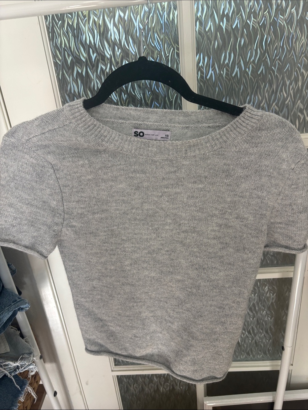 SO Light Heather Gray Short Sleeve Knit Top